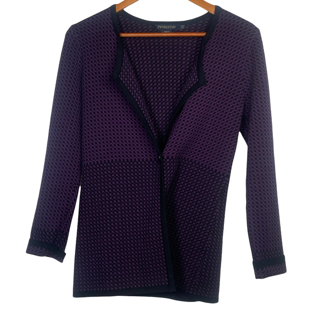Pendleton XS Purple & Black Single Button Cardigan